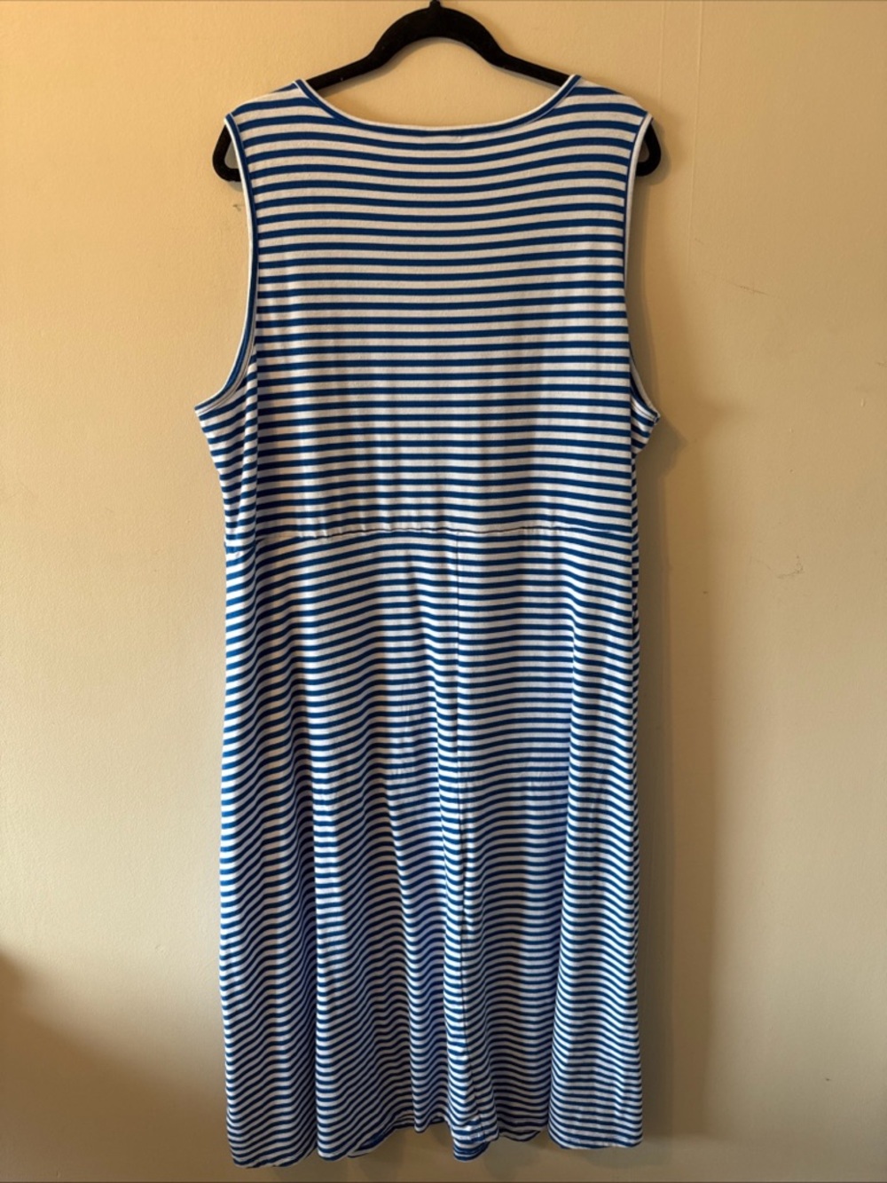 Torrid Blue & White Stripe Maxi Jersey Snap Front Dress Nautical Preppy Size 3 - Picture 6 of 11